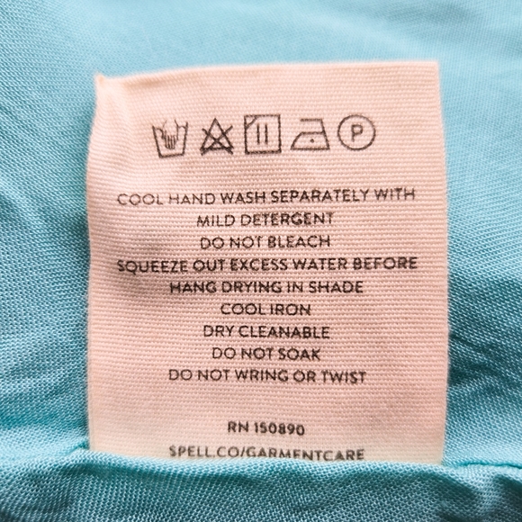 NWT Spell x Revolve Hibiscus Lane Strappy Dress, Lagoon - Picture 9 of 9